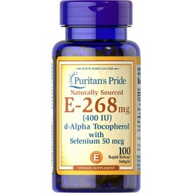 Puritan's Pride Vitamin E-with Selenium 400 IU Natural - 100 Softgels 74312138409