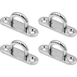 Pangaea Tech Stainless Steel Eye Plate 5 mm Set of 4 - Rustproof Cover Plate, Wall Mounting, Strap Ramp and Mounting Eyelet