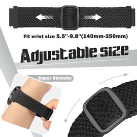 Acortjl Braided Solo Loop Watch Band - Choice of Width -18mm 20mm 22mm, Quick Release Braided Replacement Wristband Nylon Stretchy Watch Straps for Men Women, 2PCS