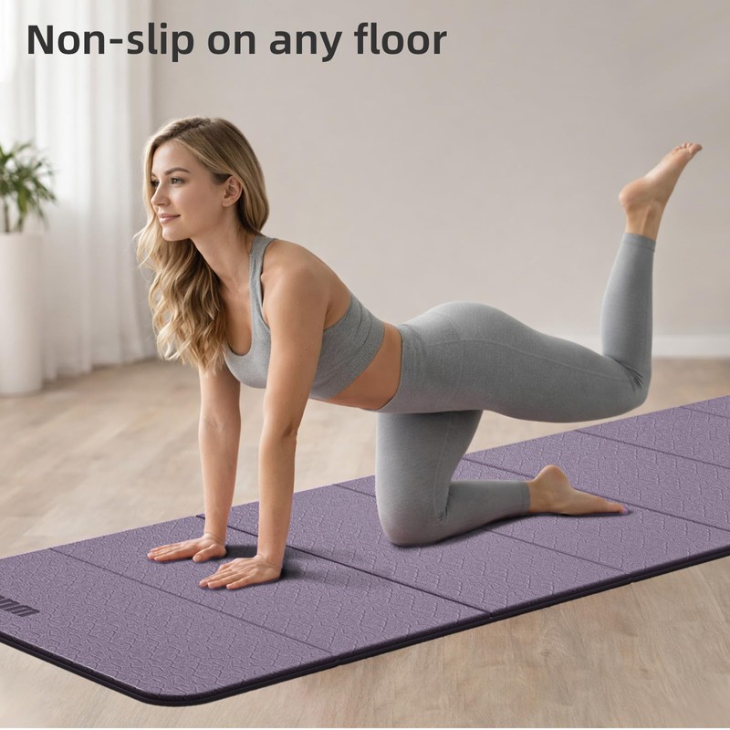 Yoga Mat Thick 10mm, Foldable Yoga Mat 75 x 26