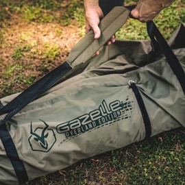 Gazelle Tents™ T3X Water-Resistant Duffle Bag, 600D Oversized Duffle Bag, Padded Straps, Sealed Seams, External Stake Pouch, Zipper Cover, Oak Moss GA112