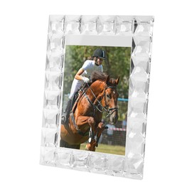 DONOUCLS Crystal 5x7Inch Decorative Sparkling Picture Frame, Wedding Frame Tabletop Display, Display Photo 5''x 7'', Comes with Gift Box