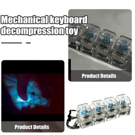 Keyboard Fidget Toy for Adults Fidget Keyboard Clicker Toys with LED Lights Keychain Stress Relief for Anxiety Decompression