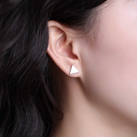 Iaceble Boho Geometric Stud Earrings Hollow Triangle Square Earrings Minimalist Gold Silver Earrings Tiny Triangle Stud Earrings Simple Earrings Stacking Earrings Jewelry for Women (Gold Triangle)