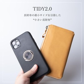 JAPAN FACTORY Men's Long Wallet, L-Shaped Zipper, Small Long Wallet, Genuine Leather, TIDY2.0, Tidy 2, Leather, Mini, Palm Size, Mini, Long Wallet, Popular, 30's, 40's, 50's, Gift, Brand, Leather