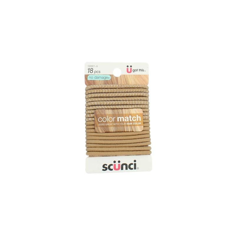 Scunci Beautiful Blends Hair Ties, 18 Count (Pack of 1)