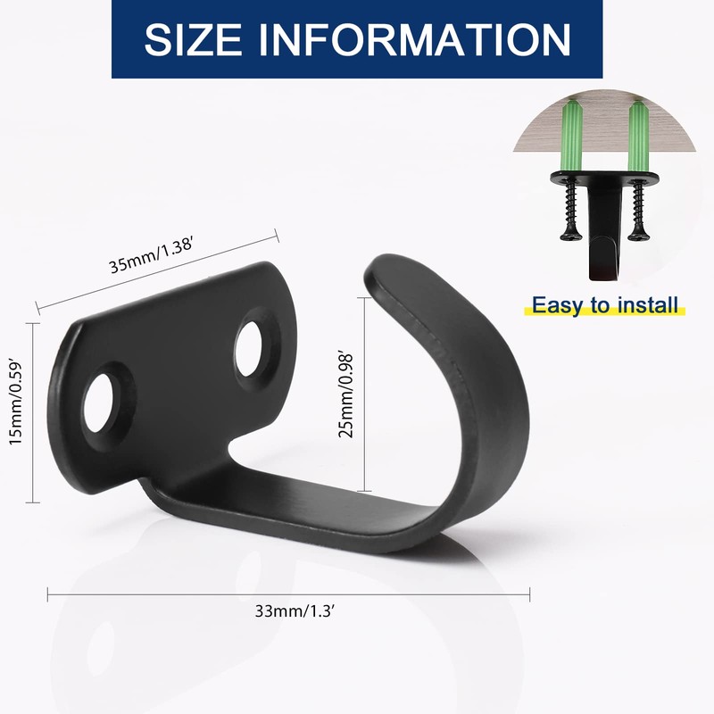 NearMoon Stainless Steel Screw Mounted Ceiling Hooks, Under-Shelf Towel/Robe Clothes