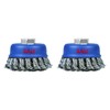 SALI 2 Pack Wire Cup Brush, 3 Inch Twisted Knotted