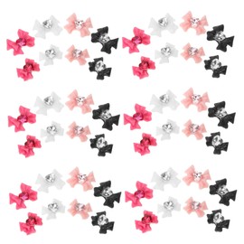 MERRYHAPY Beaded Bow Nail Charms Set 40pcs Rhinestones Nail Art Charm for Women Manicure