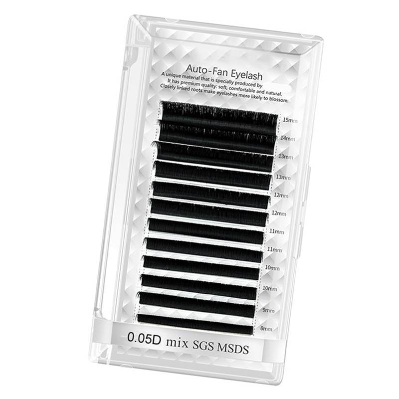 Auto Fan False Eyelashes Women Professional Salon Black Volume False