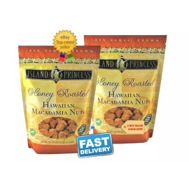 Island Princess LOT OF TWO Island Princess Honey Roasted Hawaiian Macadamia Nuts 1.25 lbs.