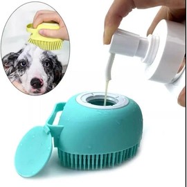 Orret Home Şampuan Hazneli Kedi Köpek Yıkama Kesesi, Masaj Yapan Hayvan Yıkama Fırçası