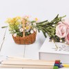 TEHAUX 2Pcs Mini Woven Flower Baskets, Handheld Rattan Storage Baskets