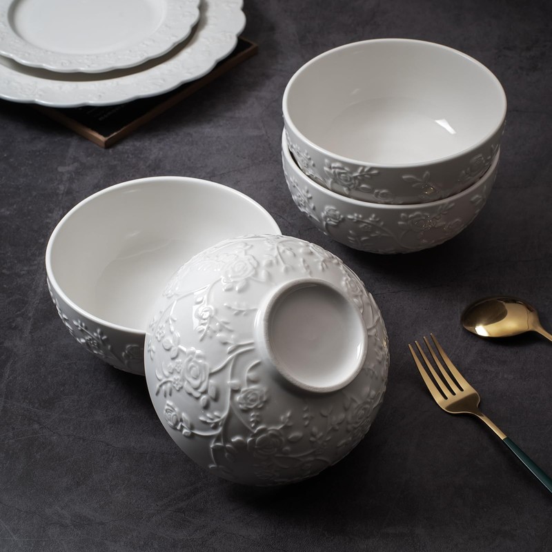Soup Bowls,Cereal Bowls Set of 4, Decorative Bowls Ceramic Ramen