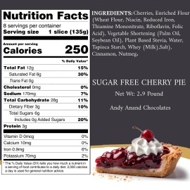 Andy Anand Sugar Free Cherry Pie (2.9 lbs) Perfect for guilt-free celebration