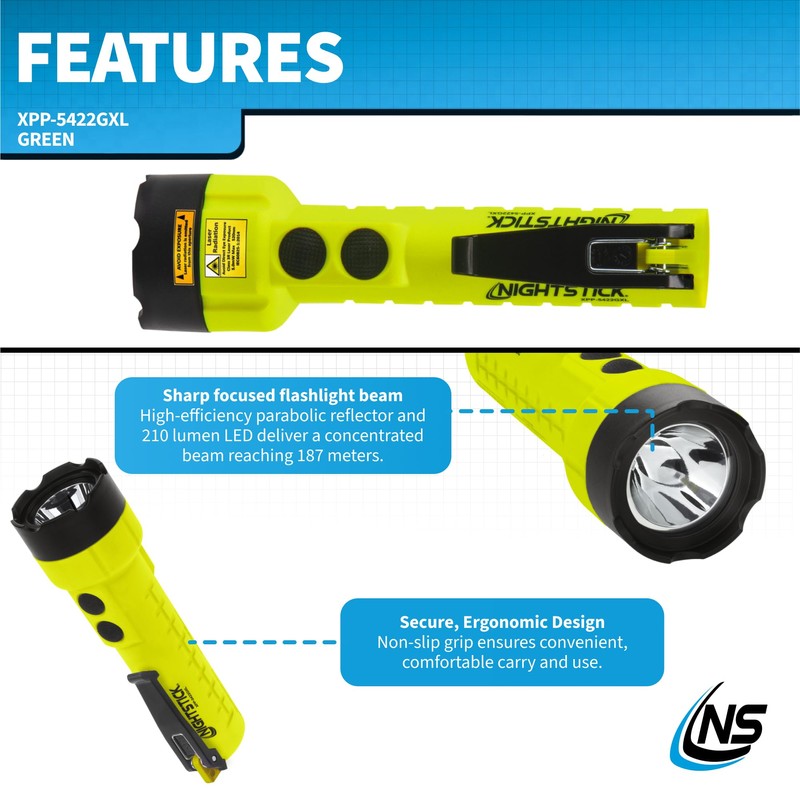Nightstick XPP-5422GXL Intrinsically Safe Flashlight w/Green Laser - 3 AA