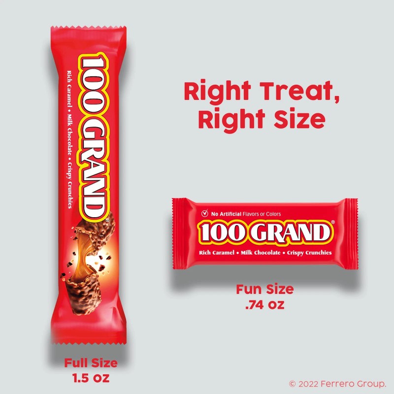 100 Grand Full Size Chocolate Bars Pack of 18 Individually