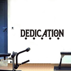 AnFigure Office Quotes Wall Stickers: Inspirational Gym Vinyl Art Wall Decals for Garage Classroom School Workspaces - Dedication 26"X6"
