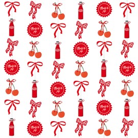Weekgrat 6 Pieces 6.56 ft She's Ready to Pop Baby Shower Decorations Ready to Pop Banner Garland Red Gingham Streamers Coquette Soda Theme Gender Reveal Party Decorations