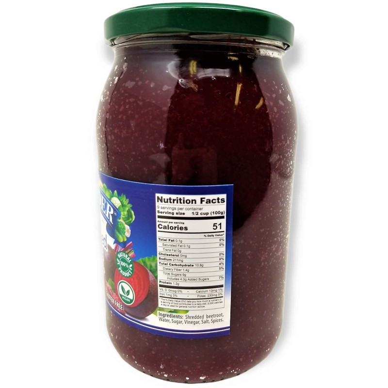 Belveder Shredded Beets 31.74 oz 900g, Vegan, Non-GMO, Gluten-Free Pack