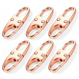 6 Pack Zipper Clips Anti Theft, Double Opening Zipper Lock for Backpacks & Luggage, Zinc Alloy Zipper Pull Replacement, Small Carabiner Clip for Purses, Crossbody Bags & Travel Essentials