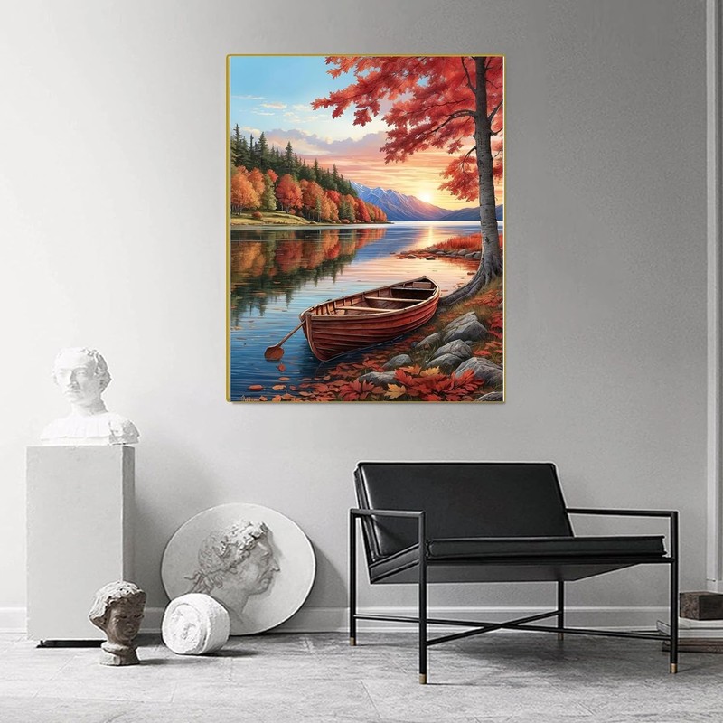 Qianbaiuk Paint by Numbers Adult Landscape Painting by Numbers Adults