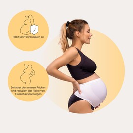 Carriwell Pregnancy Support Belly Band Warms & Relieves Pregnancy Back Pain Reducing Risk of Muscle Strain Seamless in Black & White Sizes S-XL, black