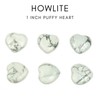 karma gems Howlite Crystal 1 Inch Mini Heart Puff Stone