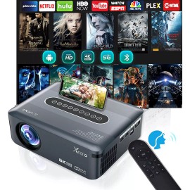 Xnano 5G WiFi X1 Projector Native 1080p UHD AI Voice Control 12000LM Bluetooth 8K