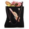 Cute Monogram Initial Coloured Letters Flowers Capital N Tote Bag