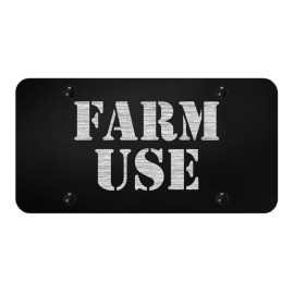 BLVD Silver ENGRAVED Farm Use Black Car Tag Diamond Etched Metal Front License Plate