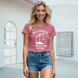 NEWKA Lawyer Shirts for Women Attorney Tshirt Law Advocate Tee Tops Pink