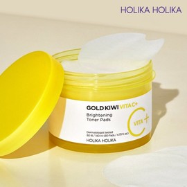 Holika Holika 골드키위 비타C+ 브라이트닝 토너 패드 80매 Gold Kiwi Vitamin C+ Brightening Toner Pads 80 Sheets
