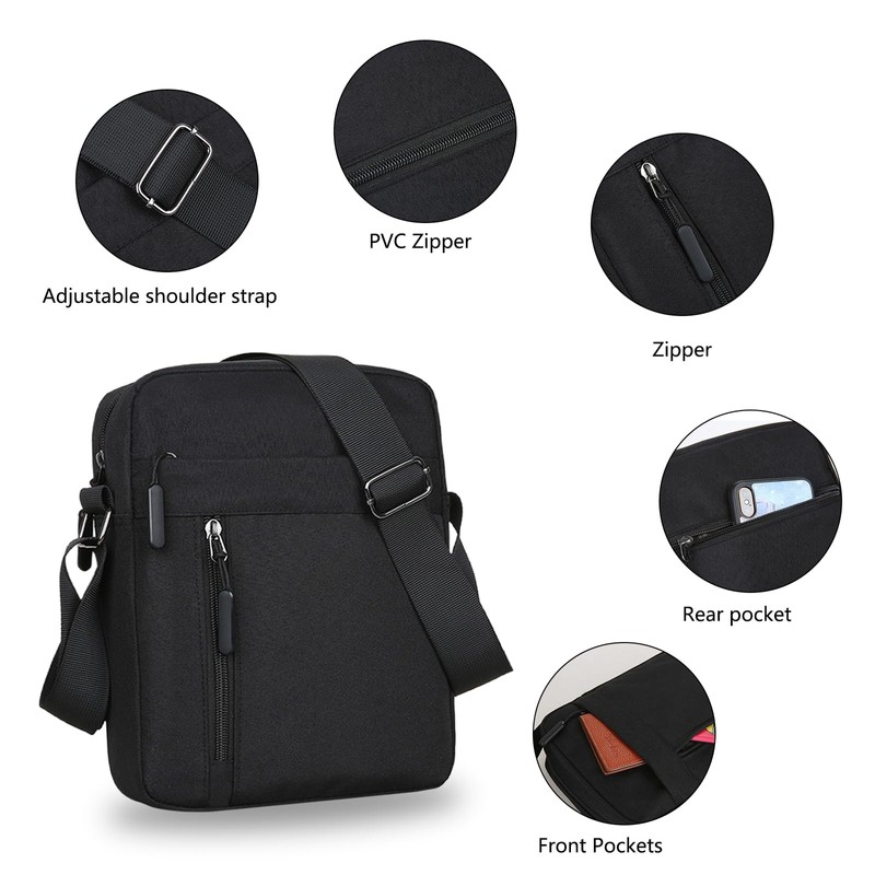 VINPAM Men's Large Capacity Crossbody Shoulder Bag - Waterproof Nylon