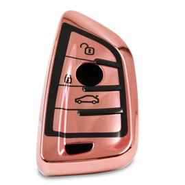 Finest Folia Autoschlssel Hlle fr 3 Tasten Auto Schlssel TPU Schutzhlle Chrom Hochglanz Schlsselhlle Cover Kfz Zubeh?r BD (Chrom Rosegold)