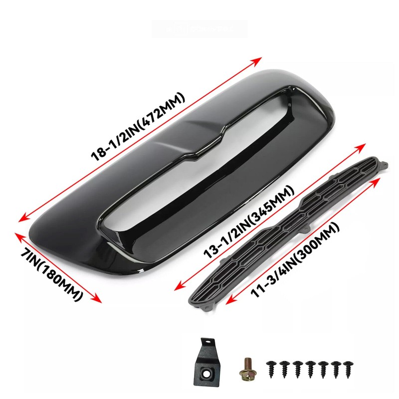 GSRECY Gloss Black Front Bonnet Hood Scoop Intake Air Vent