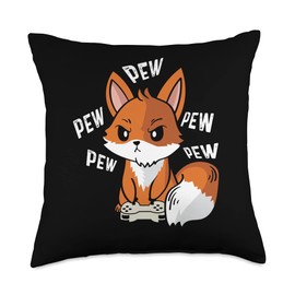 Fox Gamer Drone, Camera, Smartphones Fox Gamer Techie Person Throw Pillow, 18x18, Multicolor
