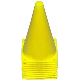 Boje Sport Set of 10 marker cones, 23 cm, yellow, for football training, training aids, traffic cones, for children, sports, inline skating, equestrian and athletics