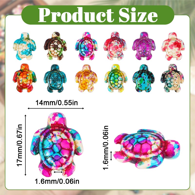 70 Pcs Sea Turtle Beads Ocean Animal Tortoise Assortments
