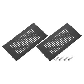 PATIKIL 6 x 3 Inch Door Air Vent Cover, 2 Pcs Aluminum Grille Ventilation Cover Louvered Diamond Hole with Mounting Screws for Cabinet Wardrobe Door, Black