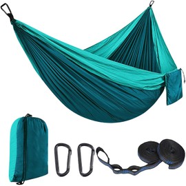 EDWINENE Outdoor Hängematte Camping Hängematten Reisehängematte 270x140 cm, ultraleichte tragbare Hängematte mit einer Kapazität von bis zu 300 kg, 210T Parachute-Nylon für Garten (HLL-2.7M)