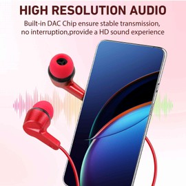 UrbanX R2 Wired in-Ear Headphones with Mic for Acer Liquid Zest with Tangle-Free Cord, Noise Isolating Earphones, Deep Bass, in-Ear Bud Silicone Tips