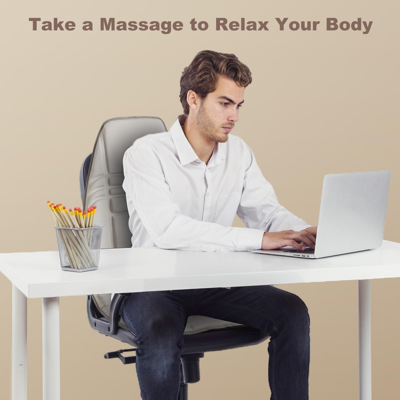 Vibration Back Massager with Heat, Massage Chair Pad with 10