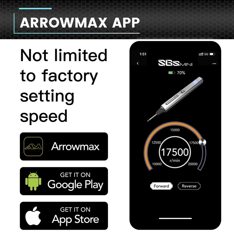 AM ARROWMAX Mini Engraving Pen, Cordless Rotary Tool with 36