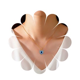 Aneneiceera Crystal Evil Eye Pendant Necklace Gothic Blue Talisman Eye Pendant Necklace Turkish Evil Eye Lucky Protection Necklace Heart Rhinestone Eye Necklace Jewellery for Women and Girls