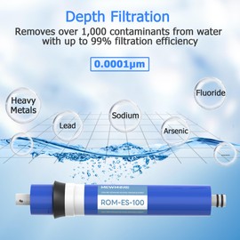 MewMore 100 GPD RO Membrane, 11.75"x1.75" Reverse Osmosis Membrane Filter Replacement Element for Under Sink RO Drinking Water Filter Purifier Filtration System, 2-Pack