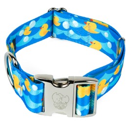 Country Brook Petz - Premium Just Ducky Dog Collar - Critter Corner Collection Featuring Creature Themed Designs (1 1/2 Inch, Large)