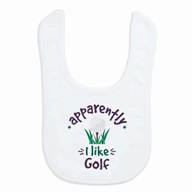 ChalkTalkSPORTS Golf Baby & Infant Bib | Apparently, I like Golf | Soft Microfiber Bib