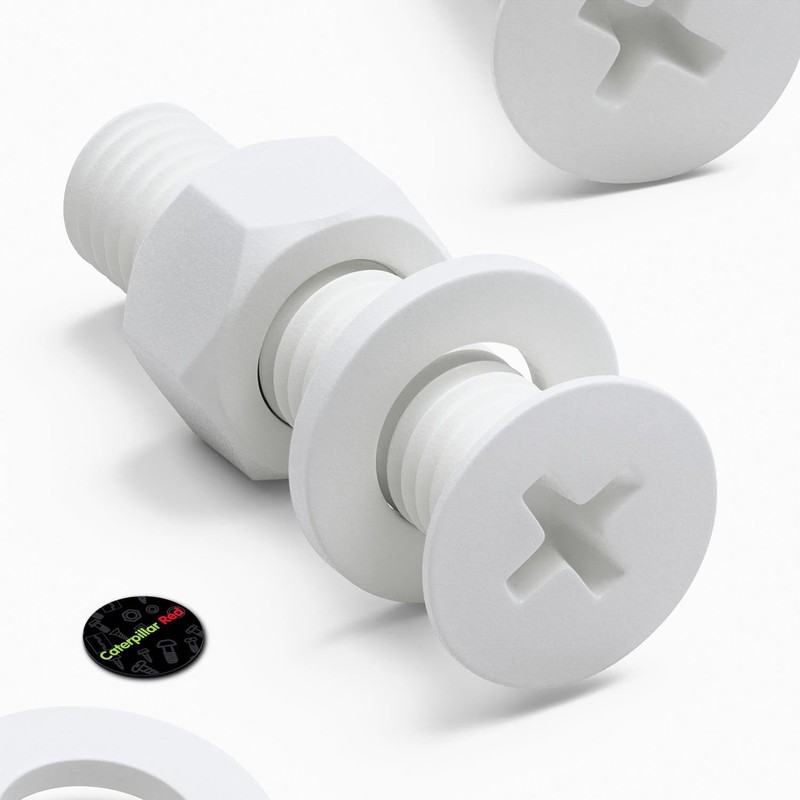 20 x White Countersunk Screws Polypropylene (PP) Plastic Nuts and