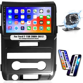 CAMECHO for Ford F150 F-150 2009-2012,Android 13 Car Stereo GPS Navigation DSP Bluetooth USB SWC Mirror Link Multimedia Head Unit 1G RAM 32G ROM + Backup Camera, Black